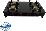 Butterfly Rapid 4 Glass Manual Gas Stove  (4 Burners)