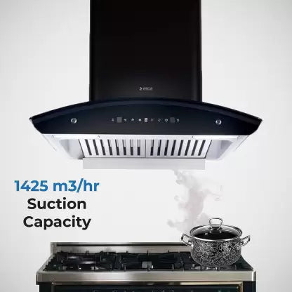 Elica WD TBF HAC 60 MS NERO Auto Clean Wall Mounted Chimney