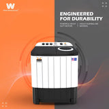 White Westinghouse 12 KG Toughned Glass Semi Automatic Washing Machine with Hammer Wash Technology (SFW1200, white & black, Hammer Wash Technology)