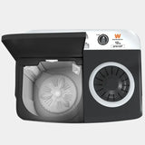 White Westinghouse 12 KG Toughned Glass Semi Automatic Washing Machine with Hammer Wash Technology (SFW1200, white & black, Hammer Wash Technology)