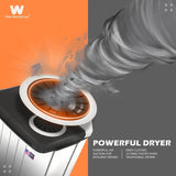 White Westinghouse 12 KG Toughned Glass Semi Automatic Washing Machine with Hammer Wash Technology (SFW1200, white & black, Hammer Wash Technology)