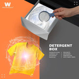 White Westinghouse 12 KG Toughned Glass Semi Automatic Washing Machine with Hammer Wash Technology (SFW1200, white & black, Hammer Wash Technology)