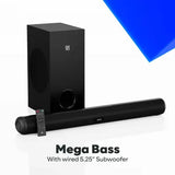 GOVO GOSURROUND 750 | 120W Bluetooth Soundbar|2.1 Channel with 5.25'' Wired Subwoofer 120 W Bluetooth Soundbar