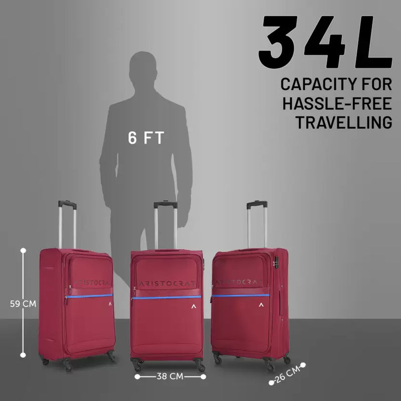 Buy Aristocrat Mark 4W STR CB (H) MRN Soft Luggage (Maroon, Small) at  Amazon.in