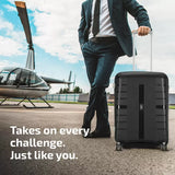 VIP Voyager 67 - Hardbody Trolley Bag Check-in Suitcase 8 Wheels - 26 Inch(Black)