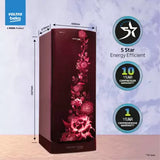 Voltas Beko by A Tata Product 183 L Direct Cool Single Door 5 Star Refrigerator with Base Drawer (Vivi Wine, RDC215A / W0VWR0M0B00GO)