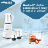 BAJAJ GX 1 500 W Juicer Mixer Grinder (3 Jars, White)