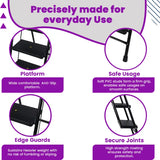 Asian Paints TruCare Home Ladder, Foldable with 7 Slip-Resistant Steps Durable, Heavy Duty, Anti-Skid Steel Ladder | Guard Rail for Safety (7 Steps, B