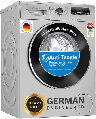 BOSCH 8 kg AntiTangle,AntiVibration,1200RPM Fully Automatic Front Load Washing Machine with In-built Heater Silver