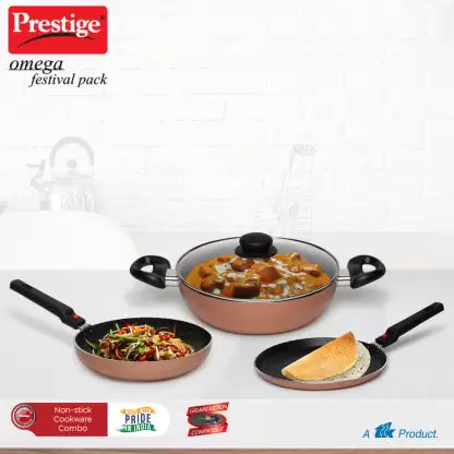 Prestige Omega Festival Pack - Build Your Kitchen Induction Bottom Non-Stick Coated Cookware Set