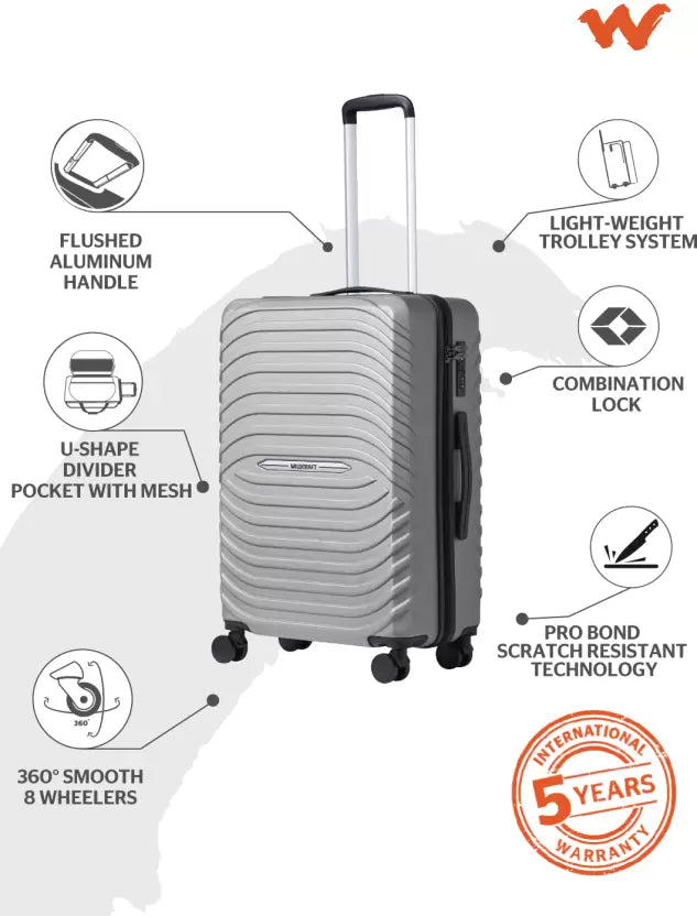 Wildcraft Helios_Trolley Check-in Suitcase 8 Wheels - 27 inch