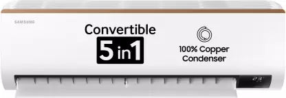 SAMSUNG Convertible 5-in-1 Cooling Mode 2023 Model 1.5 Ton 4 Star Split Inverter AC - White (AR18CY4ZAGD/AR18CY4ZAGDNNA/AR18CY4ZAGDXNA, Copper Condenser)