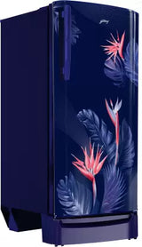 Godrej 183 L 3 Star | Toughened Glass Shelves | 24 Day Farm Freshness | Jumbo Vegetable Tray | Direct Cool Single Door Refrigerator(RD R190C THF FR BL, Floral Blue)