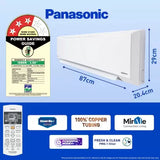 Panasonic 7 in 1 Convertible with True AI Mode 1.5 Ton 3 Star Split Inverter AC with Wi-fi Connect - White