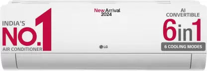 LG AI Convertible 6-in-1 Cooling 2024 Model 1.5 Ton 5 Star Split Dual Inverter 4 Way Swing, HD Filter with Anti-Virus Protection,VIRAAT Mode & ADC Sensor AC - White