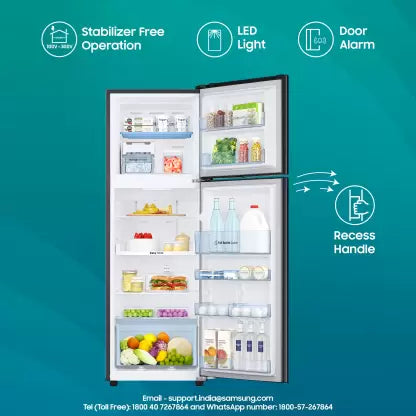 SAMSUNG 256 L Frost Free Double Door 3 Star Convertible Refrigerator  with Convertible, Digital Inverter with Display