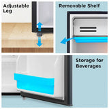 MDRD142FGF03,Midea, 93 L, 1 Door Mini Bar Ref , 1 Star, Silver (open Box Like New)