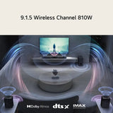 LG S95QR, World's 1st Triple Upfiring speaker, Dolby , , 810W, 9.1.5 Ch 810 W Bluetooth Soundbar (Dark Steel Silver, 9.1.5 Channel)