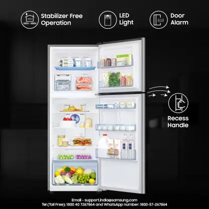 SAMSUNG 301 L Frost Free Double Door 3 Star Convertible Refrigerator with Convertible 5-in-1 Digital Inverter with Display (Refined Inox, RT34C4523S9/HL)