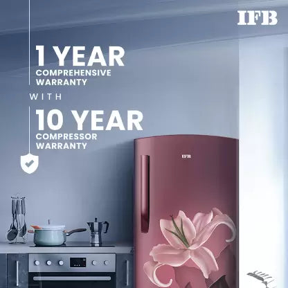 IFB 197L 5 Star Direct-Cool Single Door Refrigerator with Advanced Inverter Compressor (2024, IFBDC-2235DRBED, Midnight Bloom Red) Extraordinary Storage with Humidity Controller with Base Drawer