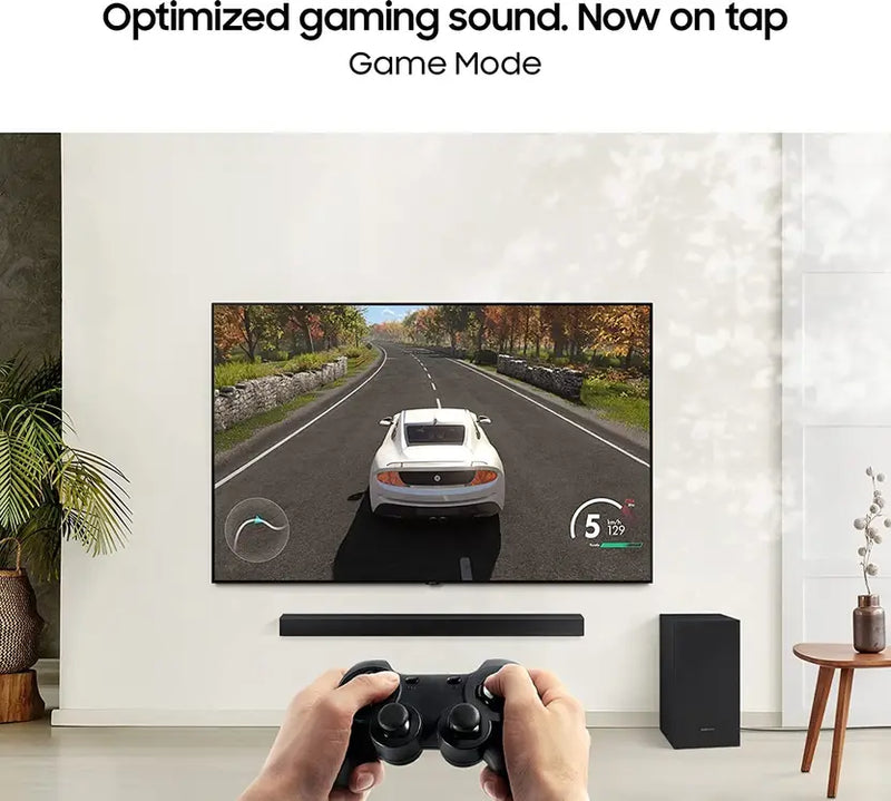 Samsung HW-C45E/XL, Dolby Digital with Wireless Subwoofer, Poweroutput 300 W Bluetooth Soundbar (Black, 2.1 Channel)