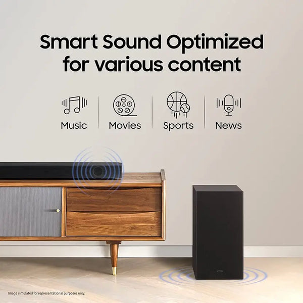 Samsung 150 W Dolby Digital Bluetooth Soundbar (HW-T42E/XL, Black, 2.1 Channel)