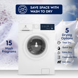 Electrolux 8kg/5kg 5 Star EcoInverter Fully Automatic Front Load Washer Dryer, Scandinavian Design with 40