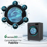 LG 8 kg 5 Star with Steam, Inverter Direct Drive, 6 Motion Direct Drive, Touch Panel and 1400 RPM Fully Automatic Front Load Washing Machine with In-built Heater Black, Grey  (FHM1408BDM)