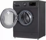 LG 8 kg 5 Star with Steam, Inverter Direct Drive, 6 Motion Direct Drive, Touch Panel and 1400 RPM Fully Automatic Front Load Washing Machine with In-built Heater Black, Grey  (FHM1408BDM)