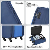 Safari Soft Body Set Of 2 Luggage 4 Wheels - Magnum Drift 57/67 4W - Blue