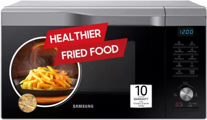 Samsung 28L, Hotblast, Slim Fry, Multi Spit , Convection Microwave Oven with Tandoor and Curd making (MC28A6035QS/TL, Sliver, 10 Yr warranty)