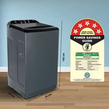 Godrej 8 Kg 5 Star Zero Pressure (0.02 MPa) Technology With Steel Drum Fully-Automatic Top Load Washing Machine (WTEON ADA 80 5.0 FEFN GLGR, Glacial Grey, With Soft Close Lid)