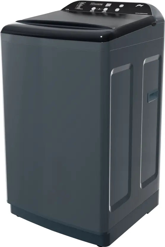 Godrej 8 Kg 5 Star Zero Pressure (0.02 MPa) Technology With Steel Drum Fully-Automatic Top Load Washing Machine (WTEON ADA 80 5.0 FEFN GLGR, Glacial Grey, With Soft Close Lid)