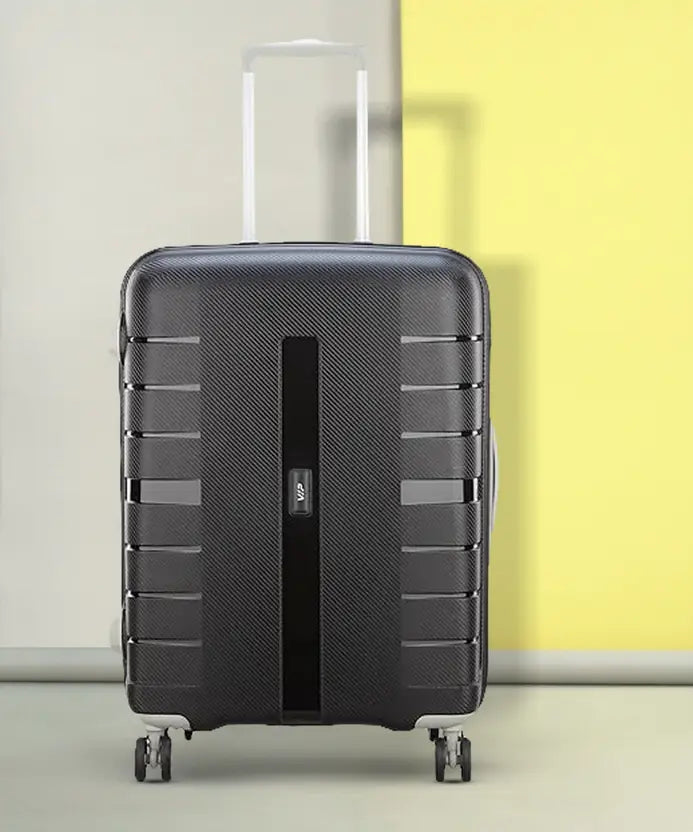 VIP Voyager 67 - Hardbody Trolley Bag Check-in Suitcase 8 Wheels - 26 Inch(Black)