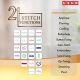 USHA EXCELLA DLX Electric Sewing Machine( Built-in Stitches 2)