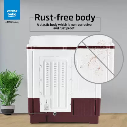 Voltas Beko by A Tata Product 12 kg Semi Automatic Top Load Maroon, White (WTT120ABRT/HB)