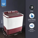 Voltas Beko by A Tata Product 12 kg Semi Automatic Top Load Maroon, White (WTT120ABRT/HB)