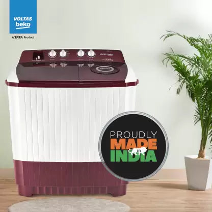 Voltas Beko by A Tata Product 12 kg Semi Automatic Top Load Maroon, White (WTT120ABRT/HB)