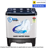 realme TechLife 7 kg 5 Star rating Semi Automatic Top Load Washing Machine White, Black (Touched Up)
