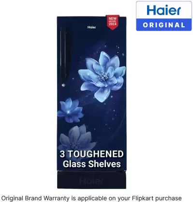 Haier 190 L Direct Cool Single Door 5 Star Refrigerator with Base Drawer with ,Large Storage Space1 Hour Icing Technology (Marine Peony, HED-205MFB-P)