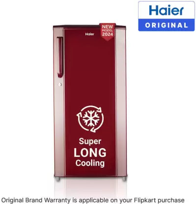 Haier 165 L Direct Cool Single Door 1 Star Refrigerator with DEFT Technology Large Vegetable Box (RED STEEL, HED-171RS-P)