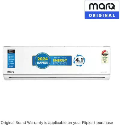 MarQ by Flipkart 2024 Range 2 Ton 3 Star Split Inverter 4-in-1 Convertible with Turbo Cool Technology AC - White