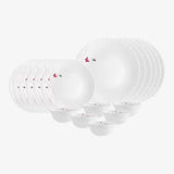 cello Pack of 18 Opalware Dazzle Lush Fiesta,Pieces Dinner Set