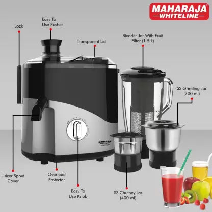 MAHARAJA WHITELINE Odacio Plus 550 W Juicer Mixer Grinder