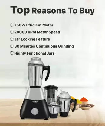 MAHARAJA WHITELINE Infinimax Elite 750 W Mixer Grinder