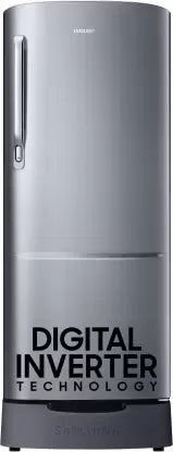 SAMSUNG 223 L Direct Cool Single Door 3 Star Refrigerator with Base Drawer with Digital Inverter (Elegant Inox, RR24C2823S8/NL)