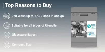 Voltas Beko by  A TATA Product DF14S3 Free Standing 14 Place Settings Dishwasher