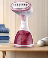 INALSA Garment Steamer for Clothes/fabric, Steam Iron -Vertical & Horizontal Steaming up to 20g/min, Travel Iron, 1200 Watt, 260 ml Water tank & 20 sec Fast Heating,White/Pink (Steamax)