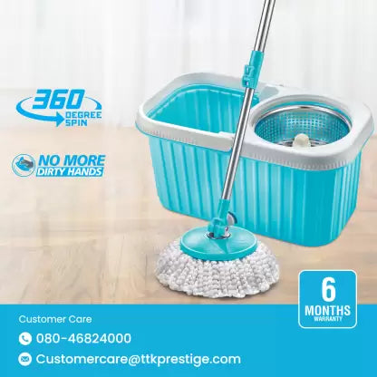 Prestige PSB 11 Magic Mop with Steel Winger and 2 Mop-heads Mop Set