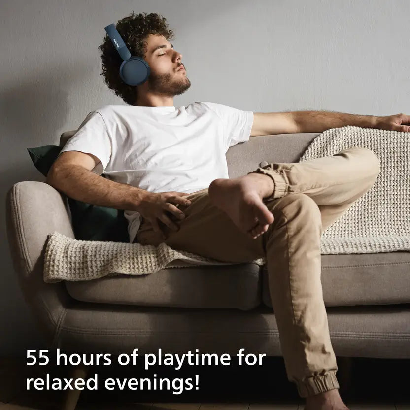 PHILIPS TAH4209BL/00Foldable Headphones, 55H Play Time, 32mm Neodynamic Drivers Bluetooth